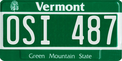 VT license plate OSI487