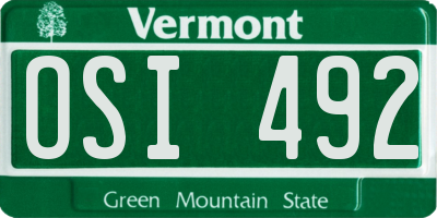 VT license plate OSI492