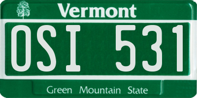 VT license plate OSI531