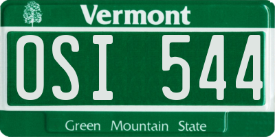 VT license plate OSI544