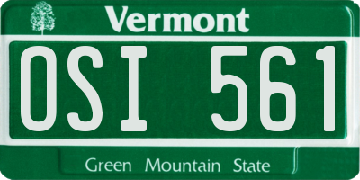 VT license plate OSI561