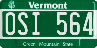 VT license plate OSI564