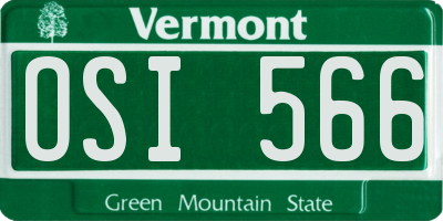 VT license plate OSI566