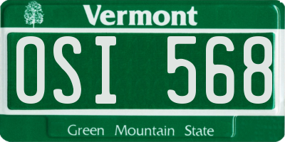 VT license plate OSI568