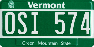 VT license plate OSI574