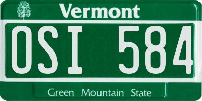 VT license plate OSI584