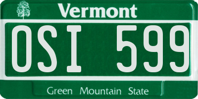 VT license plate OSI599