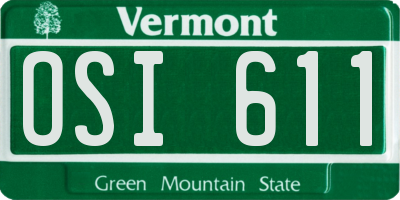 VT license plate OSI611