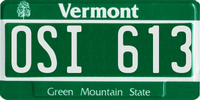 VT license plate OSI613