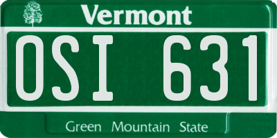 VT license plate OSI631