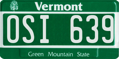 VT license plate OSI639