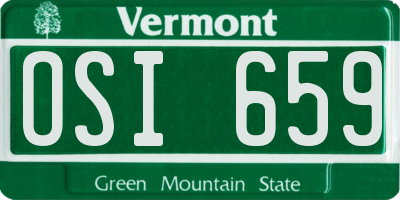 VT license plate OSI659