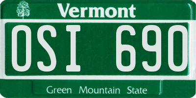 VT license plate OSI690