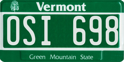 VT license plate OSI698