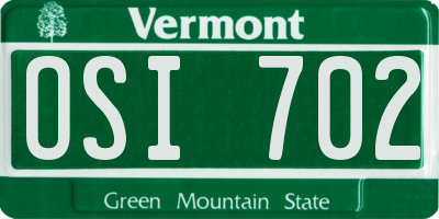 VT license plate OSI702