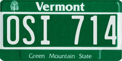 VT license plate OSI714