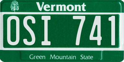 VT license plate OSI741