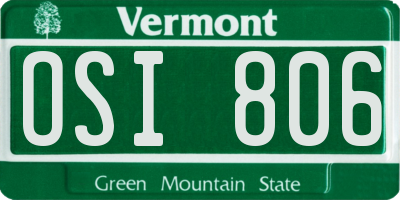VT license plate OSI806