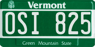 VT license plate OSI825