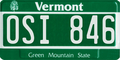 VT license plate OSI846