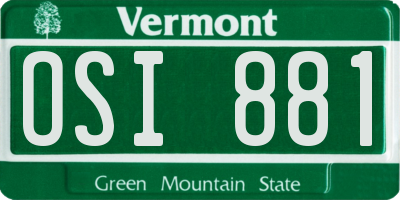 VT license plate OSI881