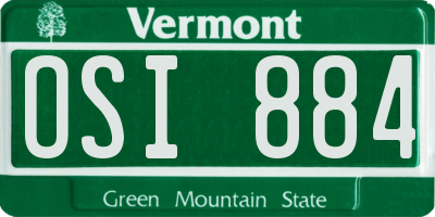 VT license plate OSI884