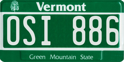 VT license plate OSI886