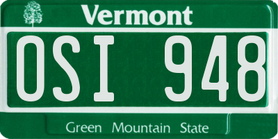 VT license plate OSI948