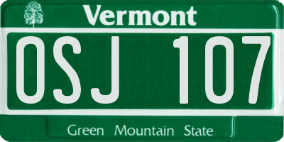 VT license plate OSJ107