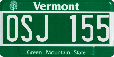 VT license plate OSJ155