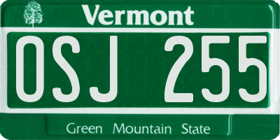 VT license plate OSJ255