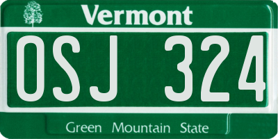VT license plate OSJ324