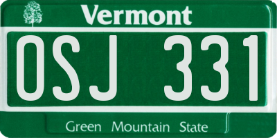 VT license plate OSJ331