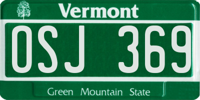 VT license plate OSJ369