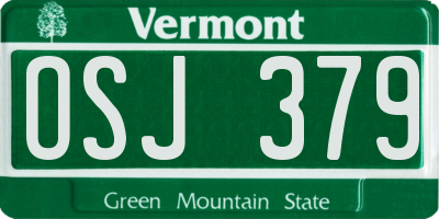 VT license plate OSJ379