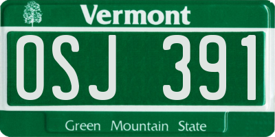 VT license plate OSJ391