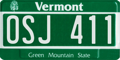 VT license plate OSJ411