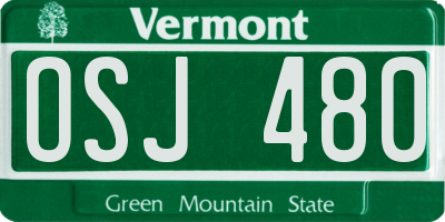 VT license plate OSJ480