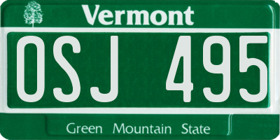 VT license plate OSJ495