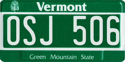 VT license plate OSJ506