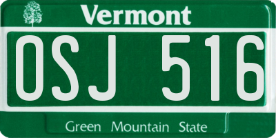 VT license plate OSJ516