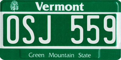 VT license plate OSJ559