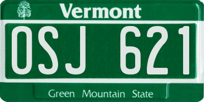 VT license plate OSJ621