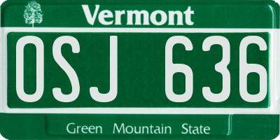 VT license plate OSJ636