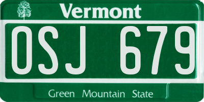 VT license plate OSJ679