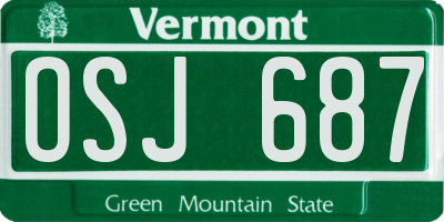 VT license plate OSJ687