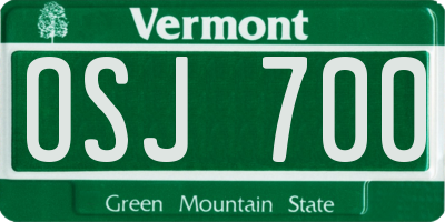 VT license plate OSJ700