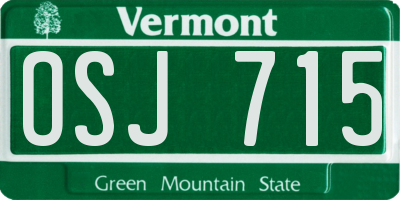 VT license plate OSJ715