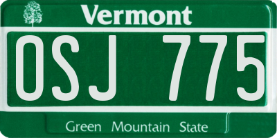 VT license plate OSJ775