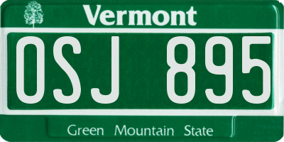 VT license plate OSJ895